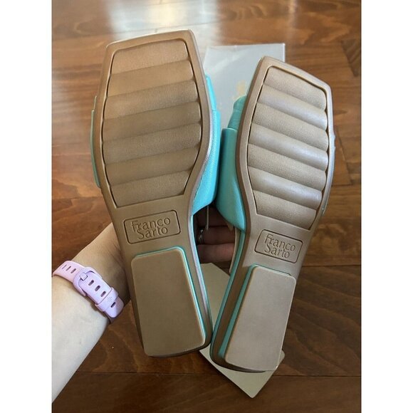 Franco Sarto Aqua Leather Caris Slides Sandals Open Toe Leather 7.5 M NEW - Picture 6 of 7